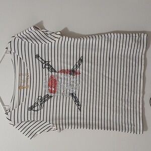 Disney Pirate Striped T-Shirt With Stone Accents